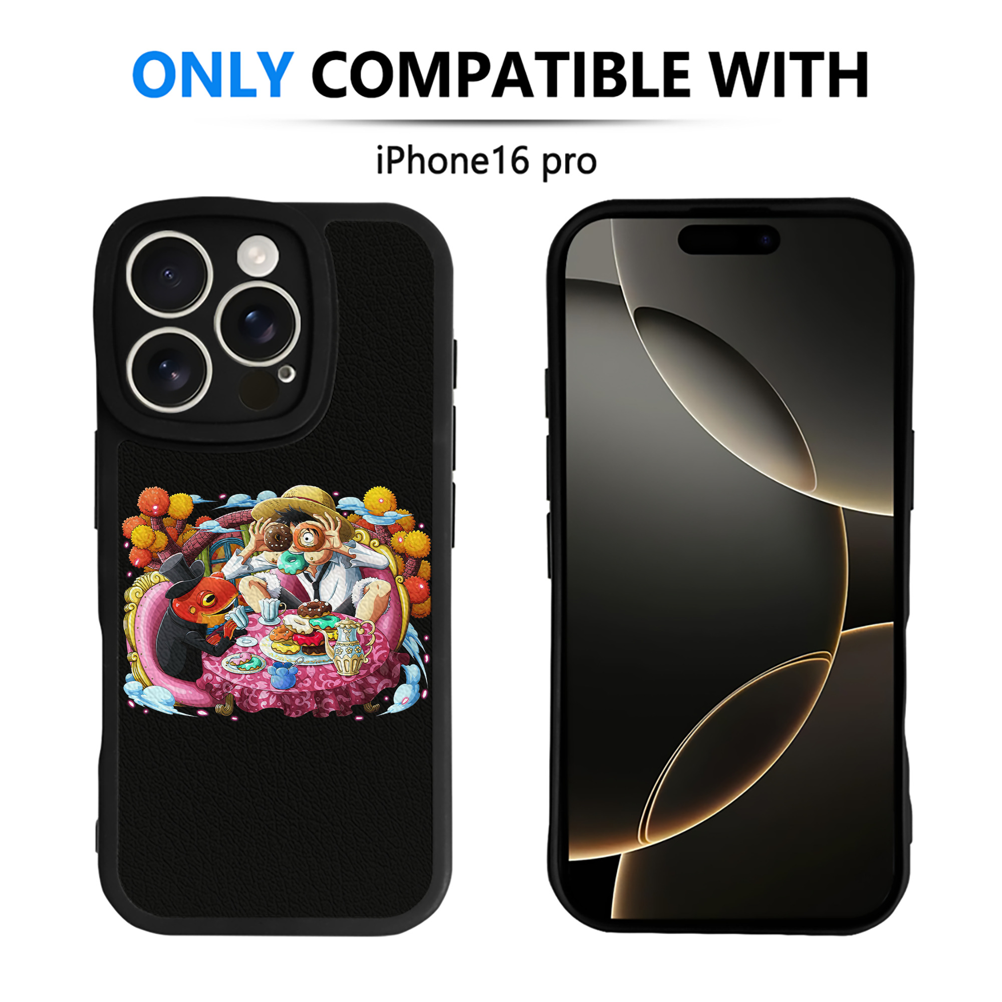（画像用） ワンピース モンキー・D・ルフィ ONE PIECE Monkey D. Luffy 【iPhone 16シリーズ対応】シリコンスマホケース（レザー調） 材質：シリコン